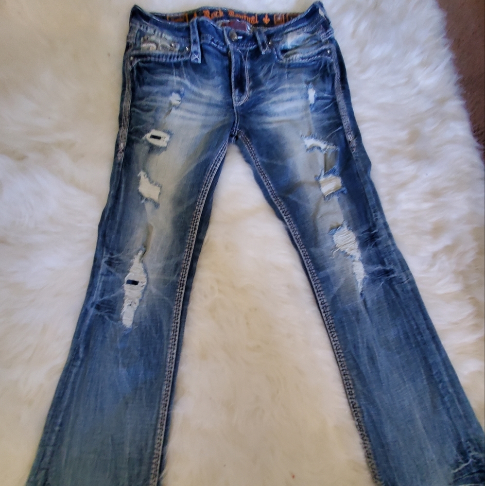 Women's Distressed Rock Revival Jeans